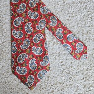 Kenzo Red and Blue Paisley Silk Tie